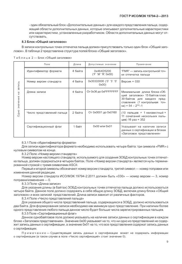 ГОСТ Р ИСО/МЭК 19794-2-2013, страница 13