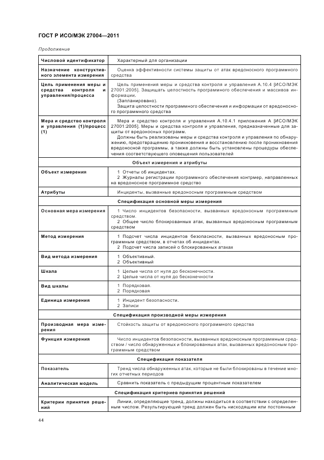 ГОСТ Р ИСО/МЭК 27004-2011, страница 50